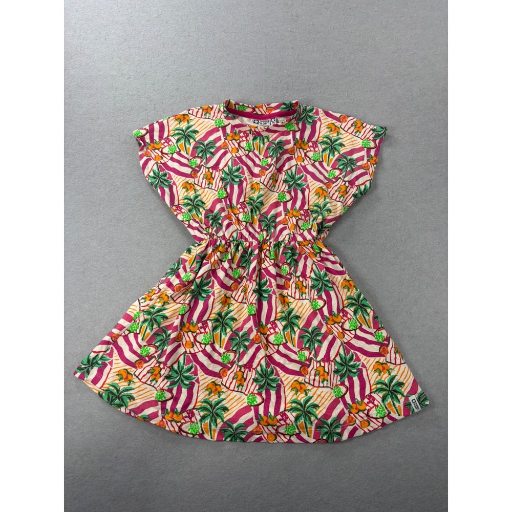 TUMBLE 'N Dry Marilia palm dress pink organic cotton 5/6 Year EUC
